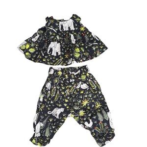 0-3M Baby Gap Tropical Animal Print Two-Piece Outfit